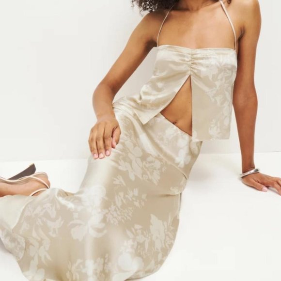 Reformation Beba Silk Two Piece in Sable - Picture 3 of 5